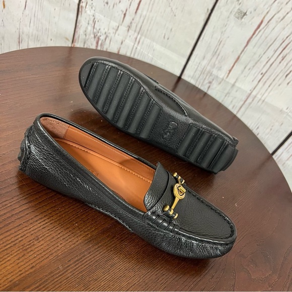 CROSBY DRIVER Black Grainy Leather Loafers Classic & Comfortable size 7 NIB - Picture 6 of 15